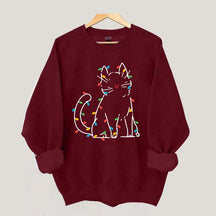 Cat Christmas Lights Sweatshirt
