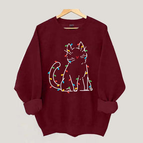 Cat Christmas Lights Sweatshirt
