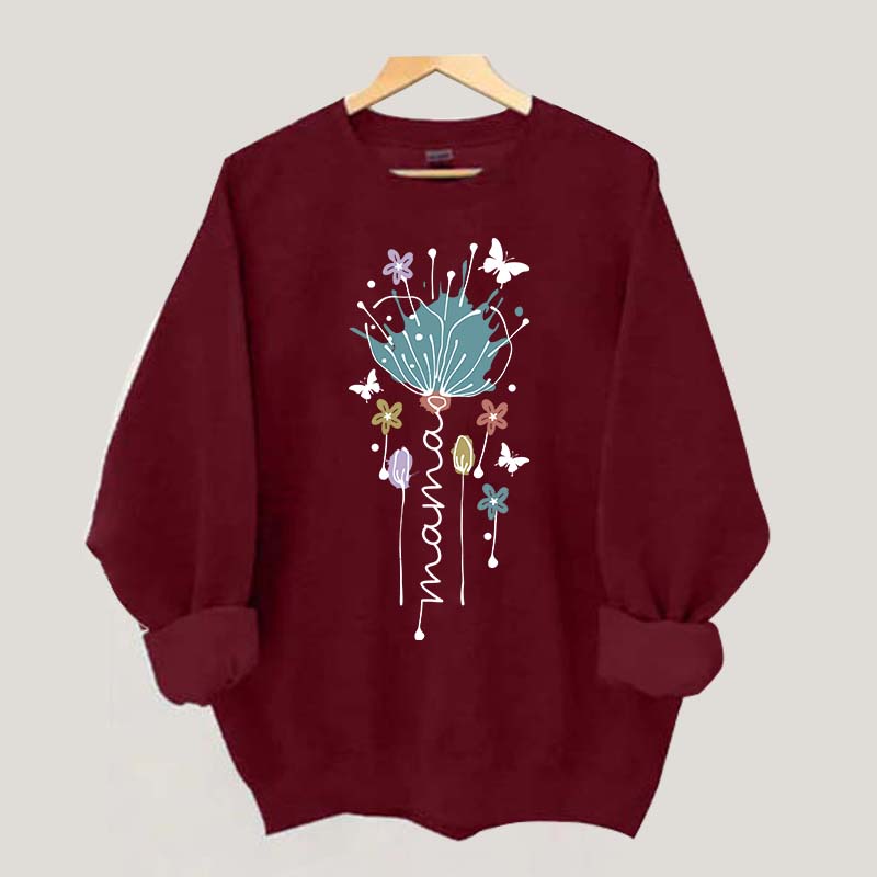 Mama Flower Butterfly Sweatshirt