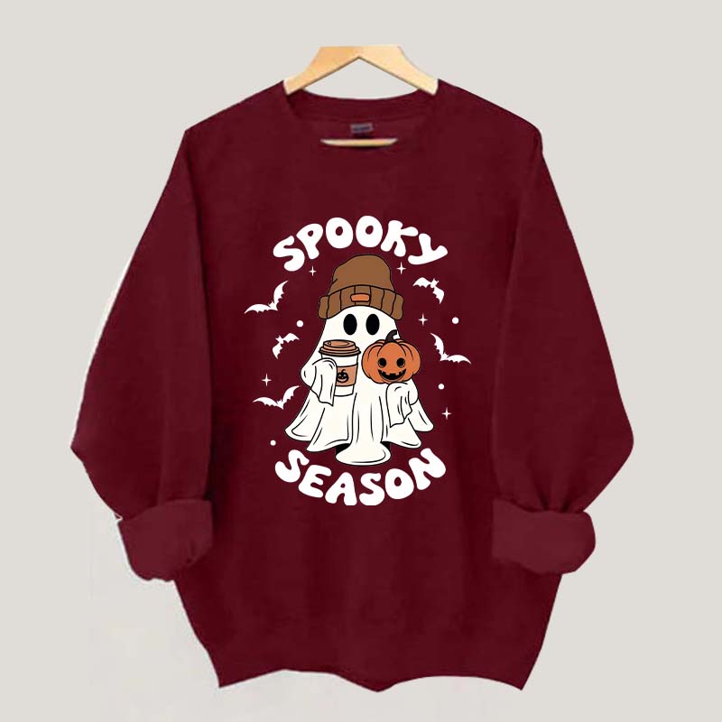 Halloween Ghost Spooky Season Coffee Sweatshirt