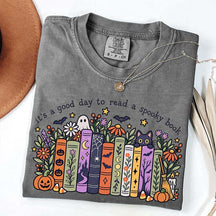 It's a Good Day to Read a Spooky Book Floral T-Shirt