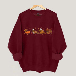 Cute Wiener Dog Turkey Costume Halloween Sweatshirt