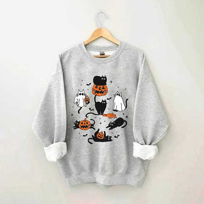 Halloween Ghost Cats Sweatshirt