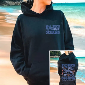 Protect Our Oceans Trendy Surfing Hoodie