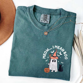 Ghost Cat Meow I Mean Boo T-Shirt