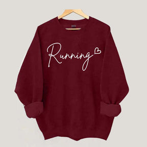 Minimal Running Marathon Heart Sweatshirt
