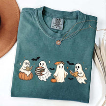 Trendy Halloween Ghosts Reading T-Shirt