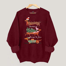 Funny Dachshund Through the Snow Sweatshirt