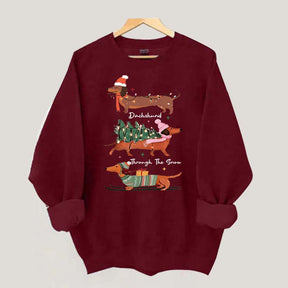 Funny Dachshund Through the Snow Sweatshirt