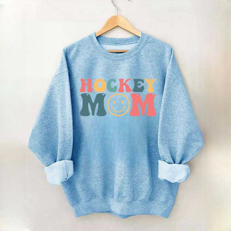 Hockey Mom Smiley Face Sweatshirt