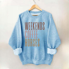 Weekends Coffee Horses Sweatshirt