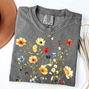 Delicate Floral Print Botanical T-Shirt