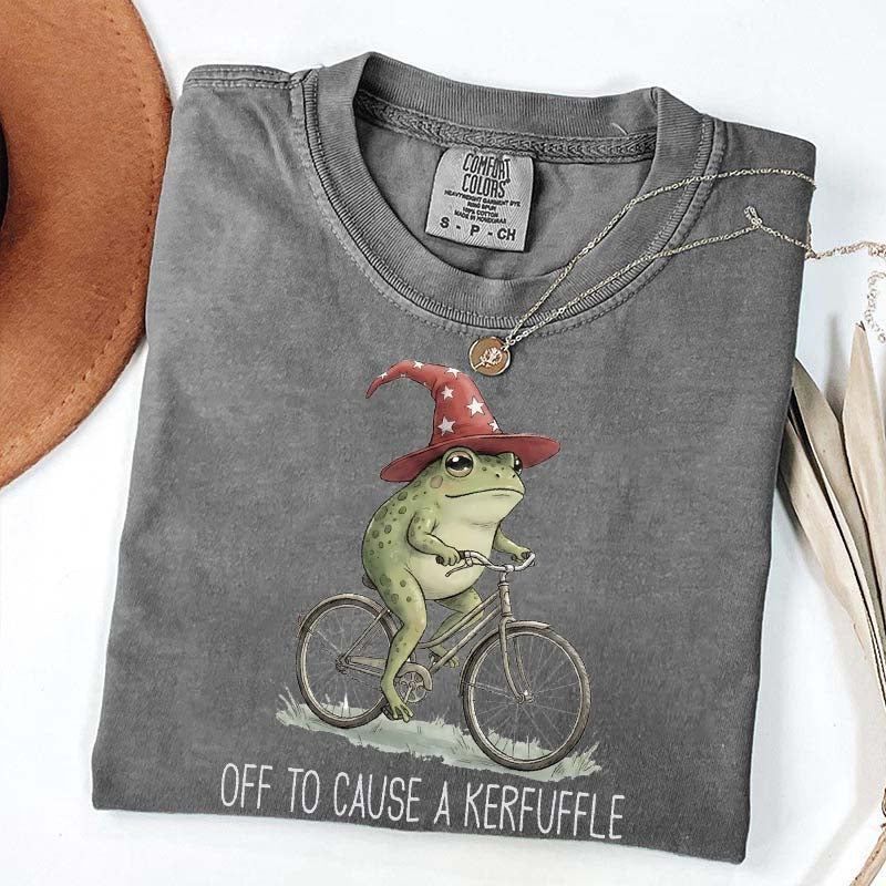 Off To Cause A Kerfuffle Frog T-Shirt
