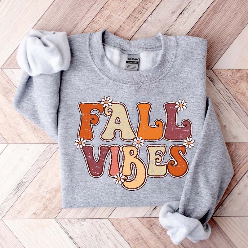 Fall Vibes Flowers Cute Sweatshirt