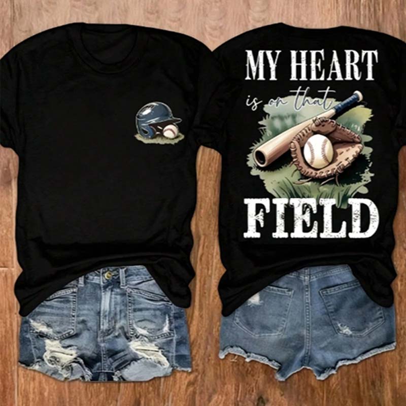 Baseball Mom My Heart Is On That Field T-Shirt