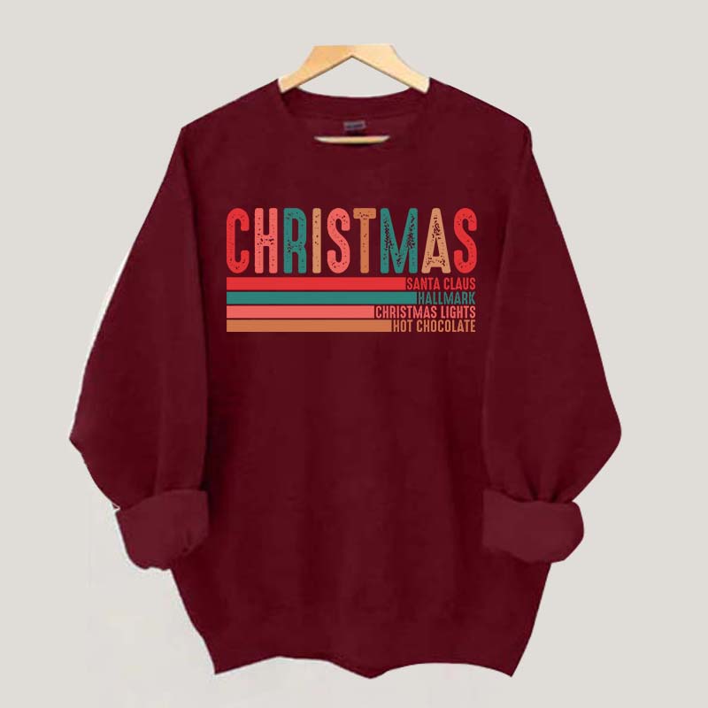 Retro Christmas Santa Clause Xmas Light Sweatshirt
