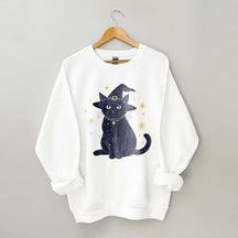 Halloween Witch Kitten Sweatshirt
