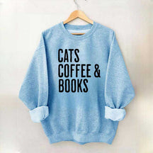 Cats Coffee And Books Sweatshirt