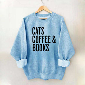 Cats Coffee And Books Sweatshirt