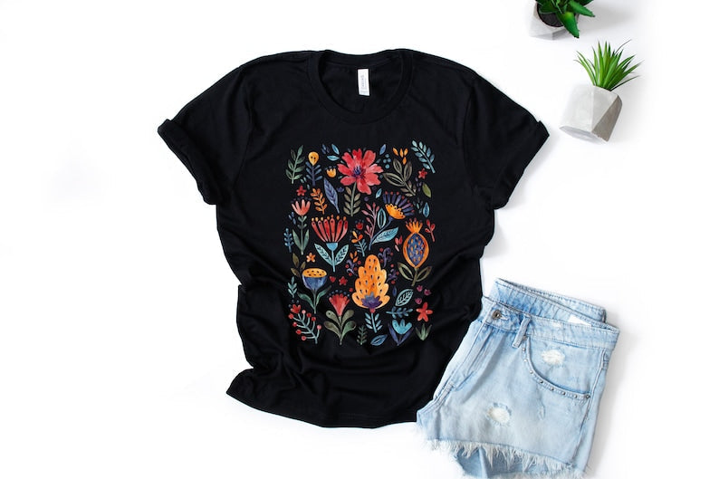 Vintage Style Wildflower Camiseta