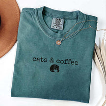 Comfort Colors Cats Coffee T-Shirt