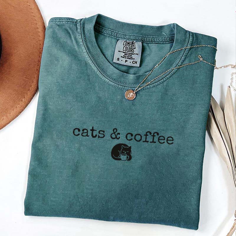 Comfort Colors Cats Coffee T-Shirt