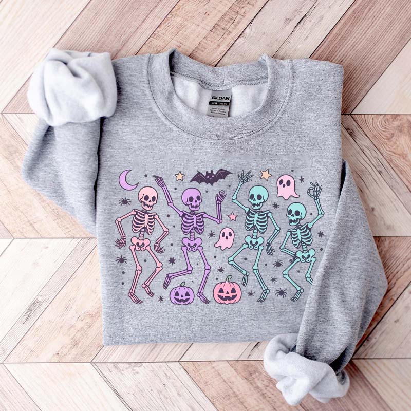 Dancing Skeletons Halloween Retro Sweatshirt