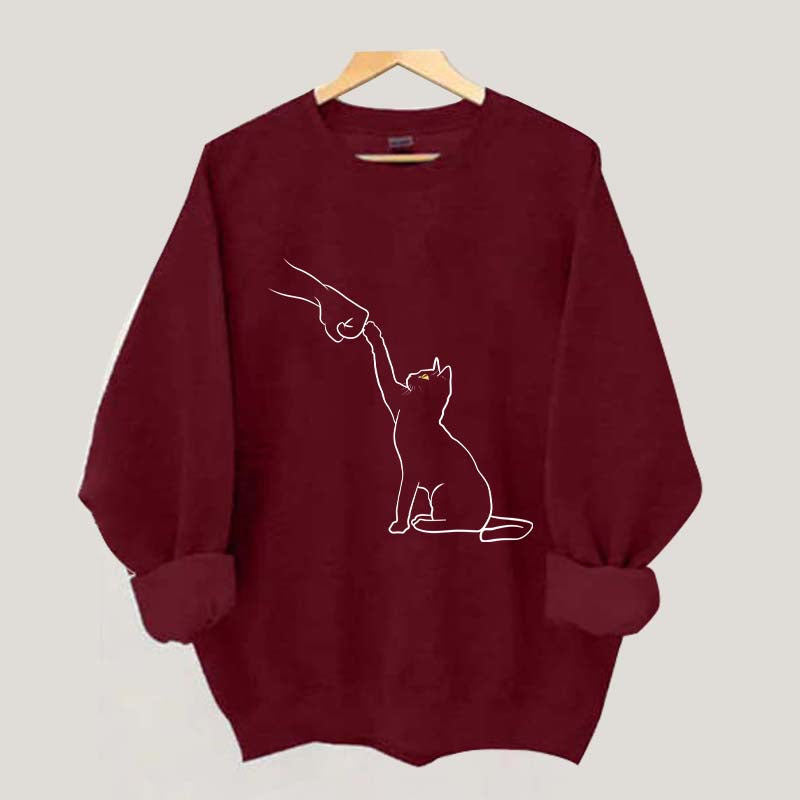 Cute Cat Fist Bump Lover Sweatshirt