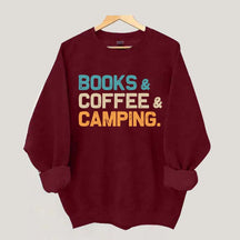 Books Coffee Camping Sweatshirt