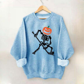 Skeleton Hockey Pumpkin Sweatshirt