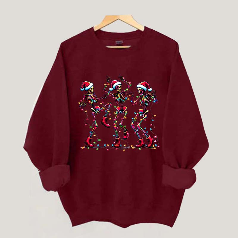 Dancing Skeleton Christmas Lights Sweatshirt