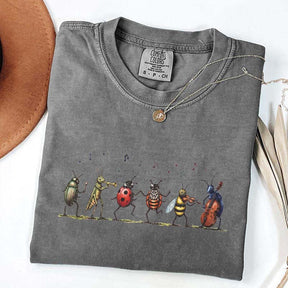 Vintage Insect Music Graphic T-Shirt
