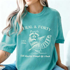 Feral & Forty Turning 40 Humor T-Shirt