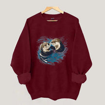 Vintage Otters Ocean Animals Sweatshirt