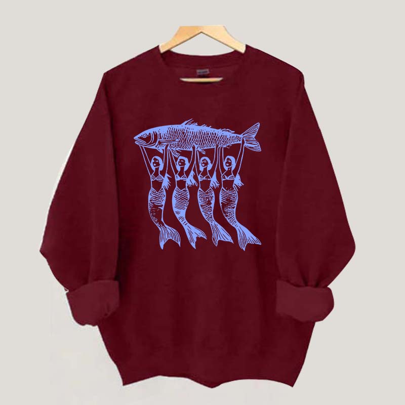 Vintage Tinned Fish Mermaid Sweatshirt