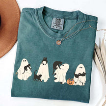 Halloween Black Cat & Ghost Women T-Shirt