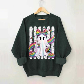 Preppy Ghost Coquette Leopard Girly Sweatshirt