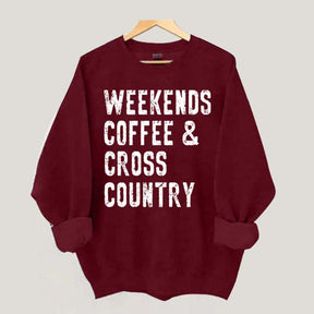 Weekends Coffee And Cross Country Runner Sweatshirt