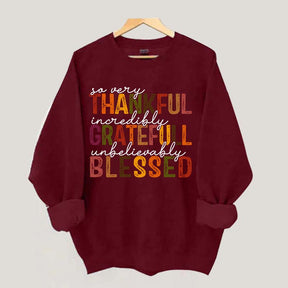 Thankful Grateful Blessed Thanksgiving Sweatshirt