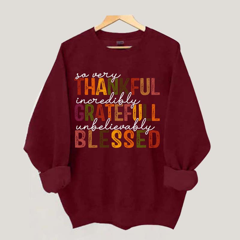Thankful Grateful Blessed Thanksgiving Sweatshirt