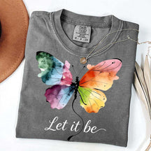 Let It Be Rainbow Butterfly Women T-Shirt