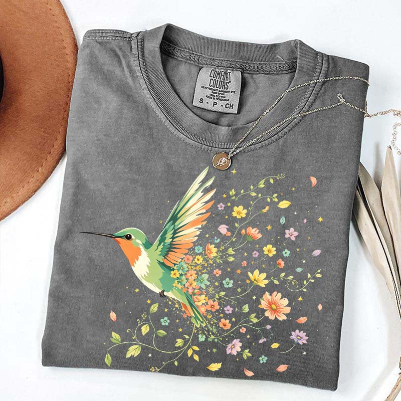 Hummingbird Wildflower Botanical Nature T-Shirt