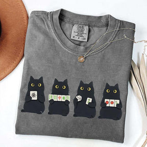 Mahjong Black Cat Game Night T-Shirt