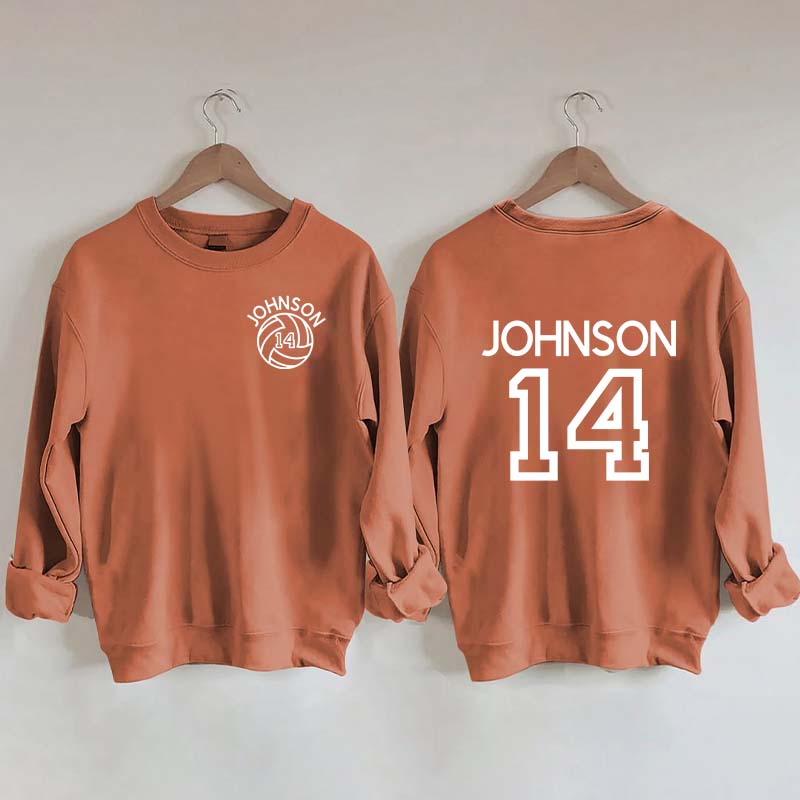 Custom Volleyball Mom Name and Number Sweatshirt