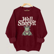 Well Sheeyit Country Western Frog Sweatshirt