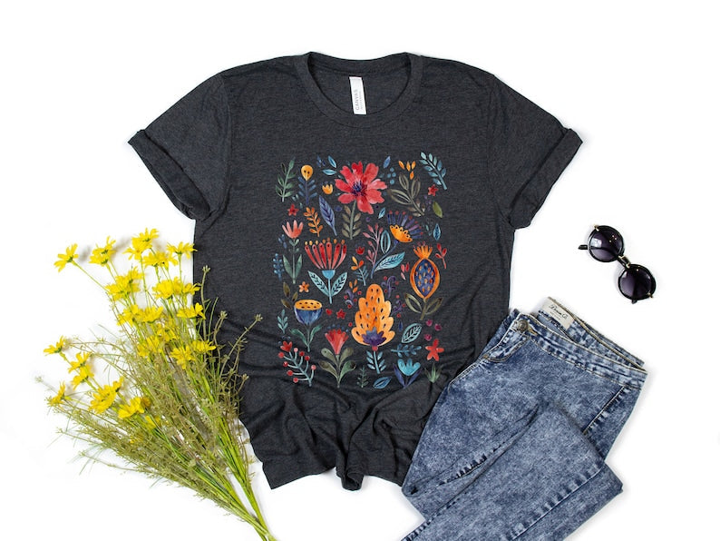 Vintage Style Wildflower T-paita