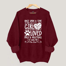 A Girl Who Really Loved Dogs and Volleyball Sweatshirt