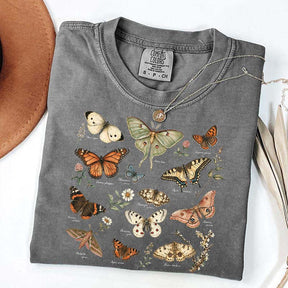 Vintage Butterfly Botanical Chart Moth T-Shirt