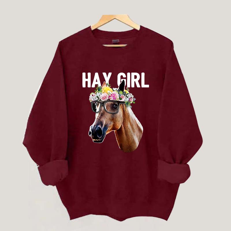 Hay Girl Horse Lover Farmer Sweatshirt