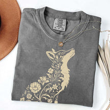 Retro Floral Fox Woodland Animal T-Shirt